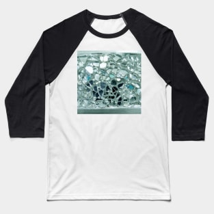 Photographic Image of Icy Blue Mirror and Glass Mosaic Baseball T-Shirt